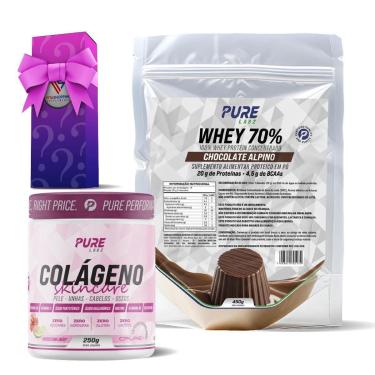 Imagem de Kit Colágeno Hibisco C/Limão + Whey Concentrado 70% Chocolate Alpino-Unissex