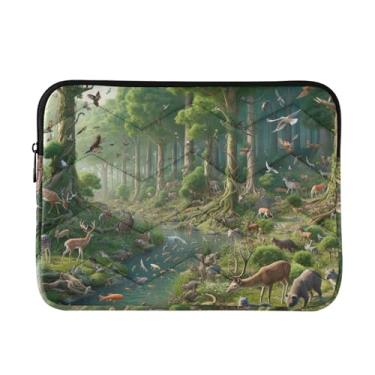 Imagem de Capa protetora para laptop, fina, para transporte, animais, árvores, à prova de choque, capa protetora para notebook