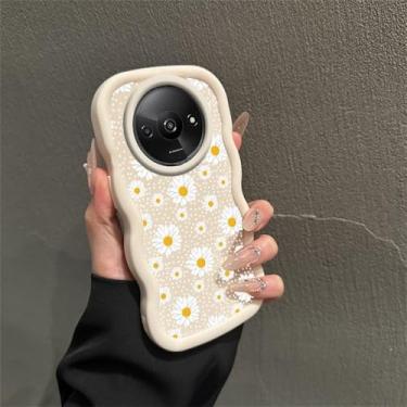 Imagem de Capa para celular em formato de onda para Redmi A3 A3Pro A3x A4 A2 A1 Plus 10 10 Prime 9 Power 9 Prime 9C NFC 9T 9 9C, branca, para Redmi A4