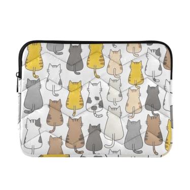 Imagem de Capa acolchoada para laptop com desenho de gatos à prova de choque, capa protetora para notebook de 13 polegadas