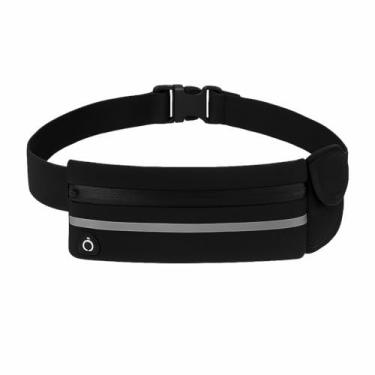 Imagem de Pochete Slim Fitness Premium, Impermeável, 3 Compartimentos, Ajustável até 120cm, Faixa Refletiva, Neoprene, para Corrida, Academia e Esportes, Multicolorido, com Saída para Fone