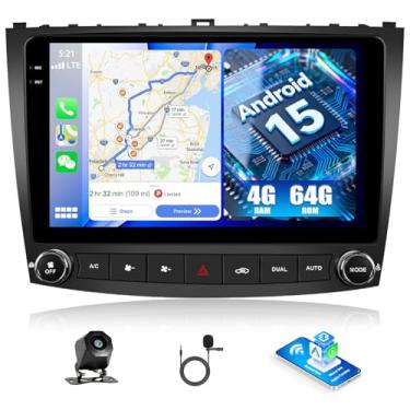 Imagem de Rádio automotivo 4G + 64G para Lexus IS250 substituição com unidade de cabeça de tela sensível ao toque CarPlay Android Auto de 10,1 polegadas com microfone de câmera reserva
