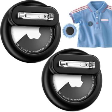 Imagem de Capa oculta infantil para rastreador com pino de segurança, antiperda para bebês, cães, idosos, bagagem, sapatos, roupas, mochila - preto + preto