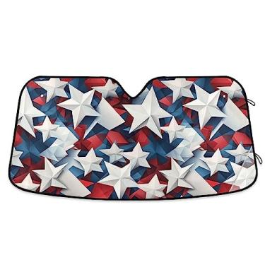 Imagem de Protetor solar de carro Independence Day Stars, persiana de janela de carro, proteção UV de carro, bloqueador solar para para-brisa de carro