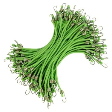 Imagem de Pacote com 50 cabos elásticos pequenos com ganchos, cordas elásticas curtas, tiras elásticas de 25,4 cm para acampamento ao ar livre, tendas, lonas, bicicletas, trailer, bagagem, bagagem, vermelho