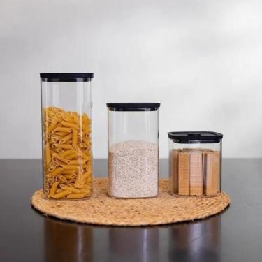 Imagem de Kit de Potes Modulares de Vidro GlassUP - 3 Peças (800ml, 1,3L, 1,7L) 