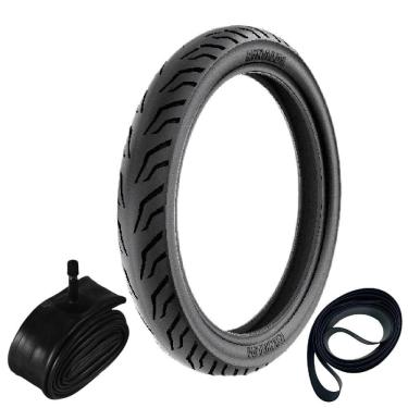 Imagem de Pneu Balão Bis Pop 110/80-14 59p Ss48 Rinaldi Mais Largo + Câmara + Cinta