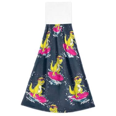 Imagem de Prancha de surf rosa desenho animado toalhas de mão azul marinho com laços pendurados toalha de dedo de forno altamente absorvente decoração de casa conjunto de toalhas de cozinha de 2, 45 x 35