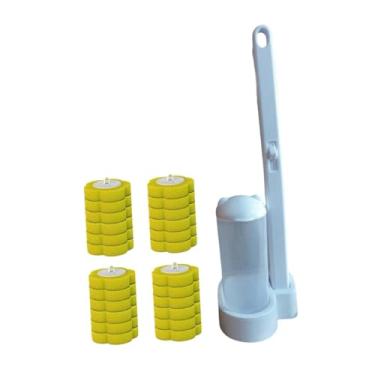 Imagem de SiaBiced Escova de vaso sanitário, escovas para limpeza, kit de limpeza, montagem na parede, cabeças de reposição, esfregão para vaso sanitário, para uso, Amarelo