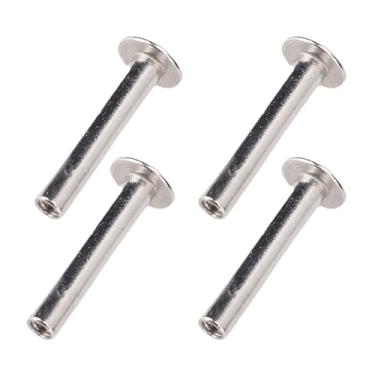 Imagem de Yinhing 4X22X8,5Mm 100 Conjunto M3 Conjunto de Rebites Tubulares de Metal Com Rebites Duplos para Artesanato e Acessórios Em Couro PU Liga de Aço Inoxidável Ideal para Projetos de Costura e Bricolage