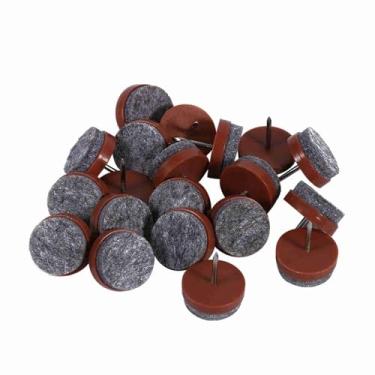 Imagem de GLOGLOW Outras Ferramentas de Jardim Conjunto de Pregos de Almofada, 20 Peças, 20mm, Marrom/branco, Plástico ABS Com Pregos de Aço, Proteção contra Arranhões No Chão para Cadeiras e Mesas Feltro de