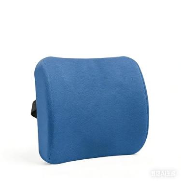 Imagem de Poshetion Almofada de massagem com suporte lombar de espuma viscoelástica com alças ajustáveis – capa lavável respirável para cadeira de escritório, carro, jogos e cadeira de mesa (azul)