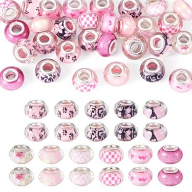 Imagem de 30 peças de contas europeias de resina de furo grande transparente Rondelle contas espaçadoras soltas para canetas com contas, decoração de chaveiros, pulseira faça você mesmo, pulseira de joias, 14 x