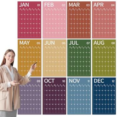 Imagem de Calendário de parede grande sem data 2026 calendário de parede vertical reutilizável de 12 meses 61 cm x 40 cm 2026 grande planejador mensal em branco para escritório, casa, escola, sala de aula