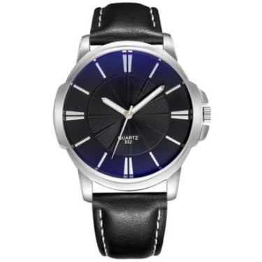 Imagem de Relogio Masculino Analógico Com Pulseira De Couro Resistente A Agua Quartz-Masculino