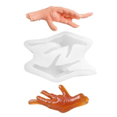 Imagem de Liiaiyter Molde de silicone 3D para pés de frango, moldes de vela antiaderentes em forma de comida para chocolate, resina, sabonete, moldes de fondant fofos para assar chá de bebê e festa de