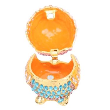 Imagem de Cryfokt Caixa de Berloques de Coruja Esmaltada, Estatueta de Animal Colecionável, Porta-joias, Suporte de Anel para Decoração de Casa, Liga de Zinco Brilhante, para Brincos, Colar