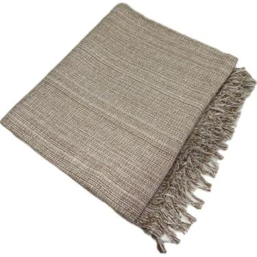 Imagem de Manta para Sofá Super King 300x180cm em Algodão – Capa de Sofá Luxo com Franjas Artesanal(Caramelo Mesclado)