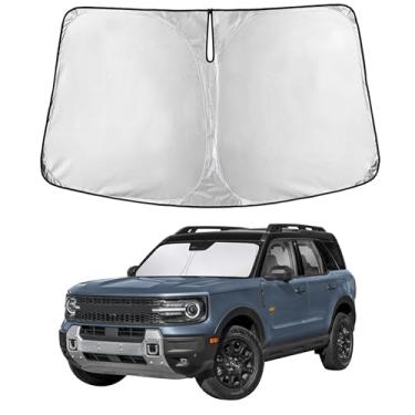 Imagem de EcoNour Para-brisa compatível com Ford Bronco (2021–2026) | Persiana de janela frontal para SUV | Acessórios de para-sol de 4 camadas, 240T | Refletor de UV e calor para para-brisas Bronco