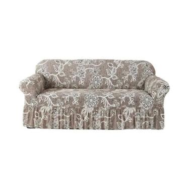 Imagem de Capa De Sofá Antiderrapante Elástica Estampada Protetor De Móveis Para