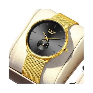 Imagem de Relógio De Pulso Feminino Ultra Fino Em Malha Quartz NOVO LIGE Clássic