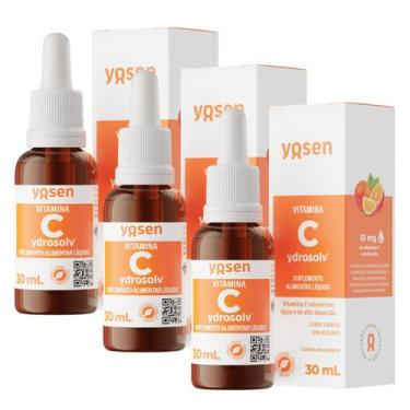 Imagem de 3x Vitamina C Lipossomal Ydrosolv Yosen Laranja 30ml, Laranja