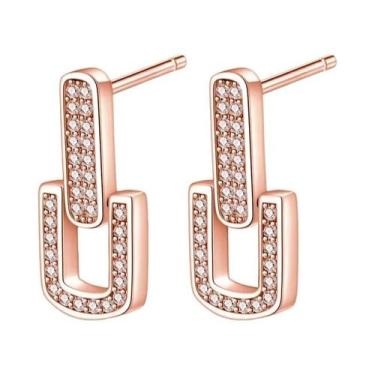 Imagem de Brincos De Argola Em Prata Esterlina 925 Com Zircônia Brilhante Em For