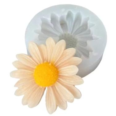 Imagem de 8 moldes de vela de silicone de margarida, moldes para velas para velas, moldes de flores de silicone 3D para fabricação de velas, sabonetes artesanais, bombas de banho, barras de loção, artesanato de