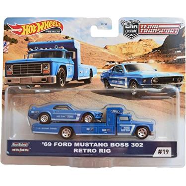 Imagem de Hot Wheels '69 Ford Mustang Boss 302 Retro Rig - Team Transport - Blue #19