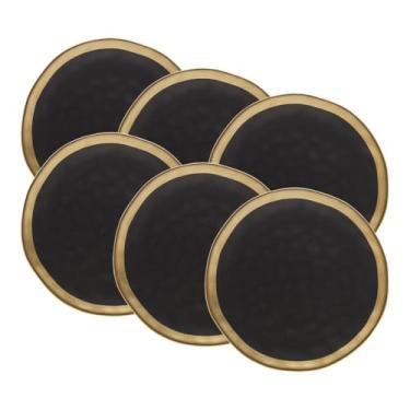 Imagem de WOLFF - Prato Raso de Porcelana Dubai Preto e Dourado 25cm x 2cm