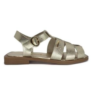 Imagem de Sandália Rasteira Bottero Couro Fisherman Metalizado 336805-Feminino