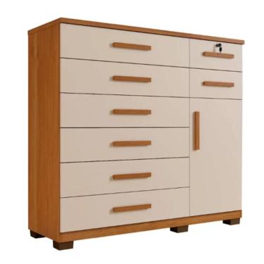 Imagem de Cômoda de Quarto New Vitória Cinamomo Off White 1,22m - Benetil Móveis