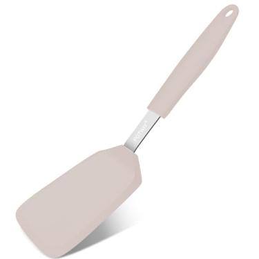 Imagem de POTWIY Espátula de silicone, 33 x 8 cm, 315 °C, espátula de cozinha resistente ao calor, livre de BPA, espátula flexível para frigideira antiaderente, cozinhar, virar ovos e panquecas, pode ser lavada
