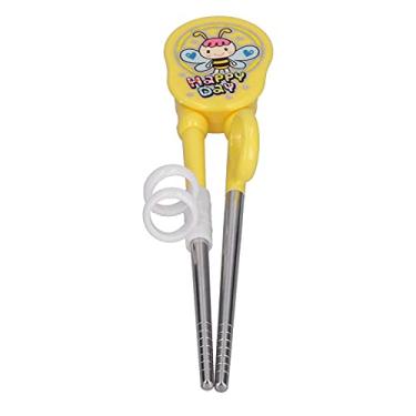 Imagem de aqxreight Pauzinhos de Treinamento para Crianças Dos Desenhos Animados de Aço Inoxidável para Crianças Bebês Aprendendo PauzinhosCrianças Amarelas Faça Pauzinhos Ativamente para que Brinquedos