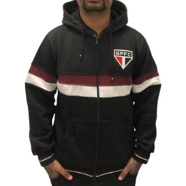 Imagem de Jaqueta Moletom São Paulo FC Tri Masculino - Preto e Vermelho-Masculino