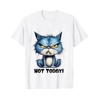 Imagem de Camiseta Feminina Sarcástica Com Gato Enfadonho, Camiseta Engraçada Pa