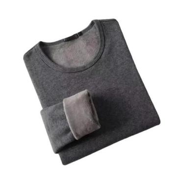 Imagem de Camiseta Térmica De Manga Longa Com Forro De Fleece Para Homens E Mulh