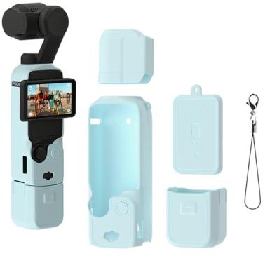 Imagem de Buziba Capa protetora de silicone para DJI Osmo Pocket 3 capa protetora de silicone Gimbal portátil acessórios para câmera de ação (azul)