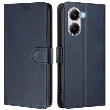Imagem de Asdsinfor Capa carteira para Xiaomi Poco X7 Pro 5G, [bloqueio RFID] 3 porta-cartões [capa interior de TPU à prova de choque] Capa protetora magnética de couro PU para Xiaomi Poco X7 Pro 5G, azul YBW