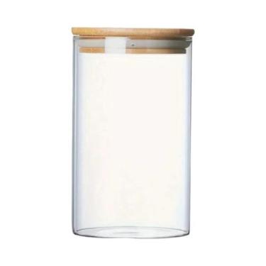 Imagem de Pote De Vidro De 280ml 10oz Com Tampa De Bambu, Recipiente Para Armaze