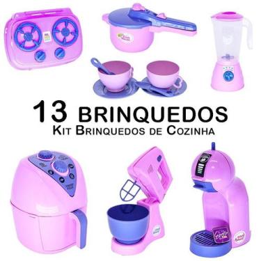 Imagem de Cozinha Infantil Eletro Xícara Air Fryer Batedeira 13pç - CLICKCOMPRAS