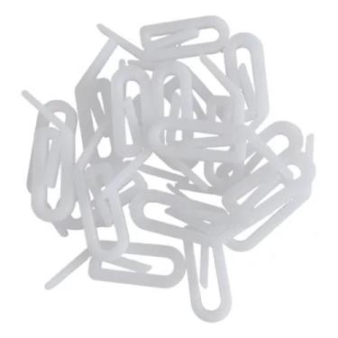 Imagem de Kit 100 Ganchos Clips Pra Deslizante De Trilho Suísso Wave - ART DECOR