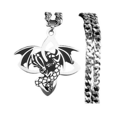 Imagem de Colar Masculino com Pingente de Nó Celta  Aço Inoxidável  Estilo Vikin