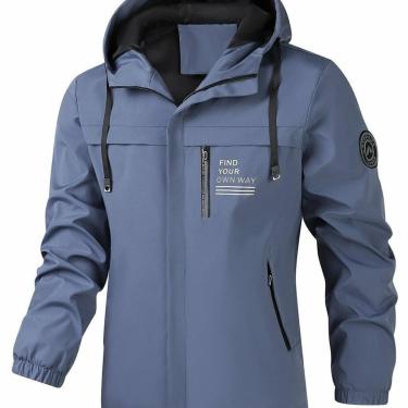 Imagem de Jaqueta Corta-Vento com Capuz Masculina ElaShopp Preto M-Masculino