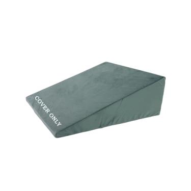 Imagem de Capa de almofada de cunha - Capas de almofada de veludo ultra macias e de lã com zíper, removível e lavável na máquina, capa apenas (verde claro, 63,5 x 63,5 x 20,3 cm)