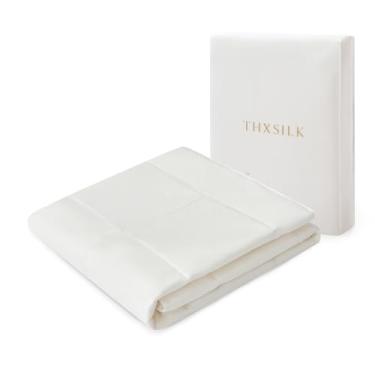 Imagem de THXSILK Colcha infantil/berço para crianças, 104 cm × 100 cm enchimento 100% puro 7A+ longo fio tussah cobertor de bebê de seda tussah / edredom / manta de algodão orgânico natural respirável lavável