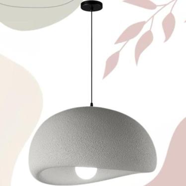 Imagem de Lustre Pendente 50cm Luminária Japonesa Wabi-Sabi Orgânico Cogumelo Co