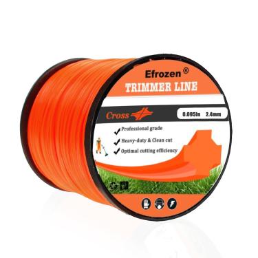 Imagem de efrozen Corda de comedor de ervas daninhas, linha de aparador de corda pesada cruzada de 0,2 cm de carretel, corda profissional de substituição universal de nylon premium, laranja