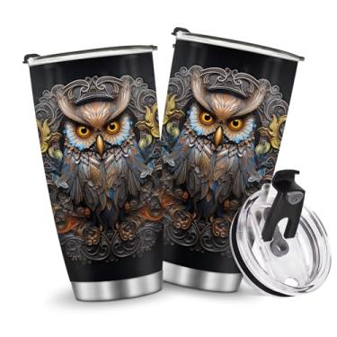 Imagem de Copos isolados Caneca Caneca Reirement Presentes de Natal para Homens Pai Avô Viagem Essenciais Acessórios Essenciais Deve Ter Alça Gelada Fria 590 g Estilo Coruja