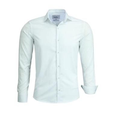 Imagem de Camisa Social Amil Masculina Slim Manga Longa Sem Bolso Acetinada 1903